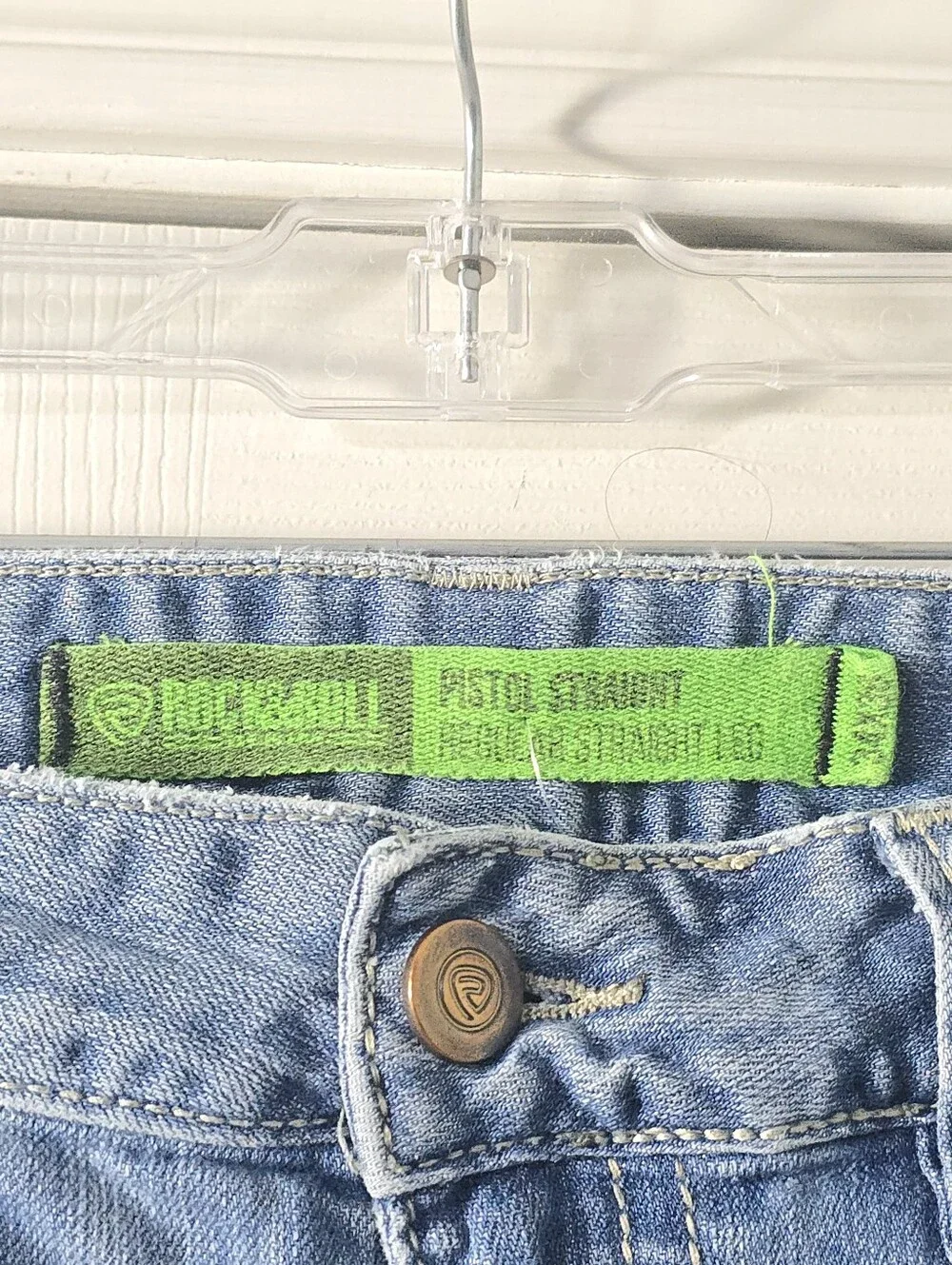 34x38 Rock & Roll Pistol Straight Jeans Regular Straight Leg Light Wash Cowboy